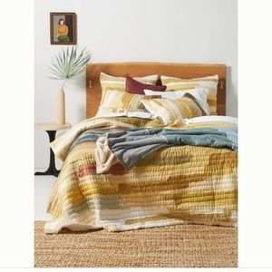 Anthropologie Vivie patchwork quilt and shams